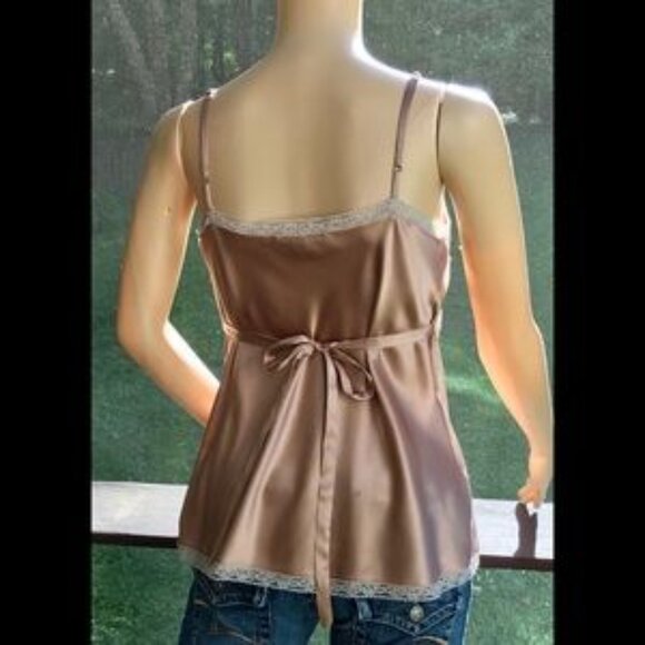 ▪️RED Valentino▪️Rose Peach & Ivory Silk & Antique Lace Satin Camisole Top - Picture 2 of 8